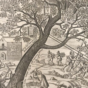 The Royall Oake of Brittayne, print, 1649, England. Museum no. E.217-2002. © Victoria and Albert Museum, London. Purchased through the Julie and Robert Breckman Print Fund