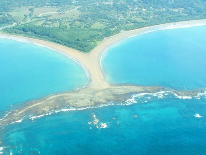 Playa Ballena, Costa Rica, shaped like the tail of a whale