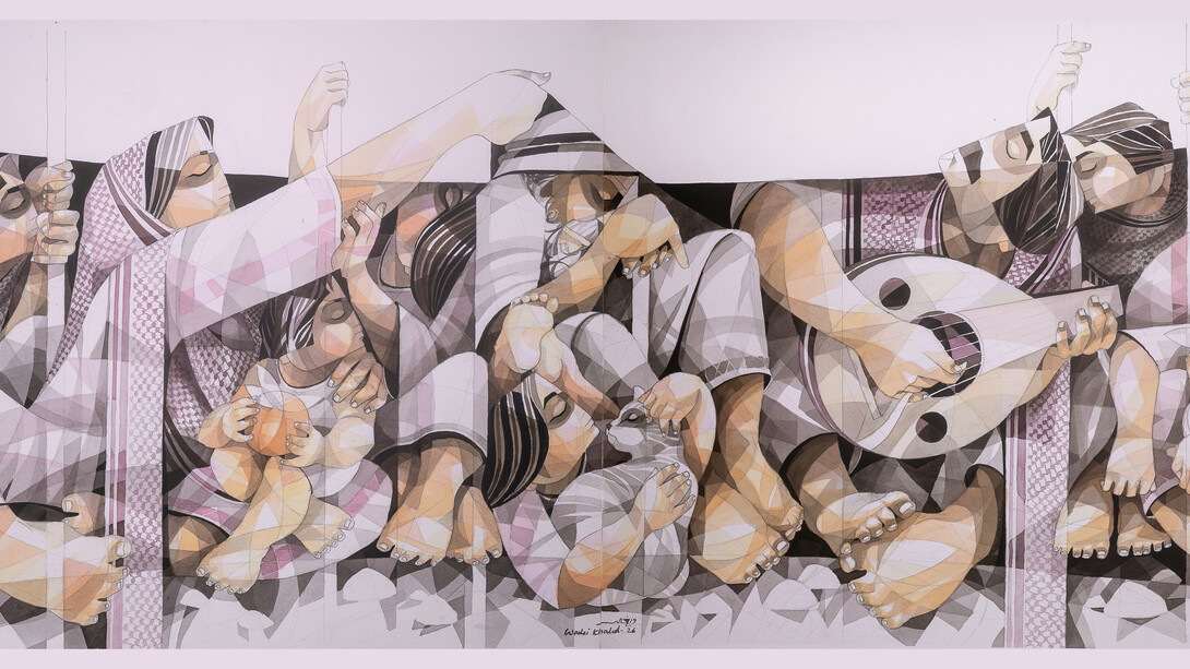 Wadeei Khaled, A song in the womb of time (detail), 2026. Courtesy of Artbooth Gallery