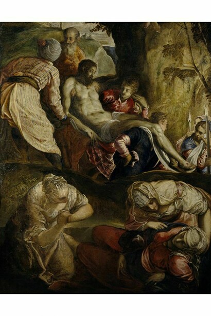 Tintoretto (Jacopo Robusti), Christ Carried to the Tomb, late 1550s, Oil on canvas, 164.00 x 127.50 cm (framed: 201.20 x 164.50 x 11.20 cm), Purchased by Private Treaty with the aid of the National Heritage Memorial Fund 1984