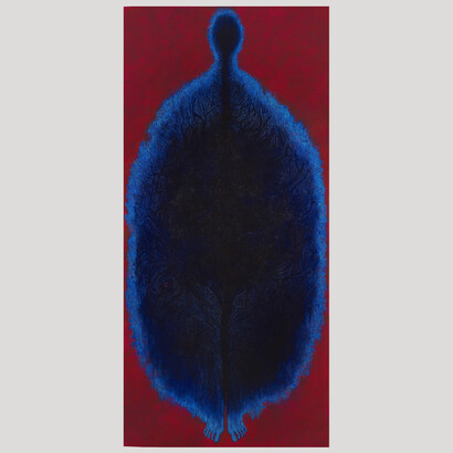 Whole, 2019
colored pencil, pastel, acrylic and oil on canvas
118 x 53 inches (300 x 134.5 cm)
Courtesy the artist and Peter Blum Gallery, New York
 