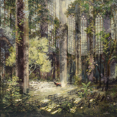 Le sommeil du voyageur Eric Roux-Fontaine Mixed Media on Canvas
471⁄4" x 55" (120 x 139.7cm)