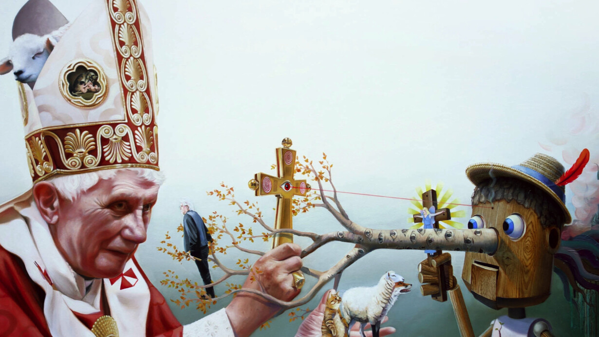 St. Art Gallery, Super A painting Pope vs Pinocchio