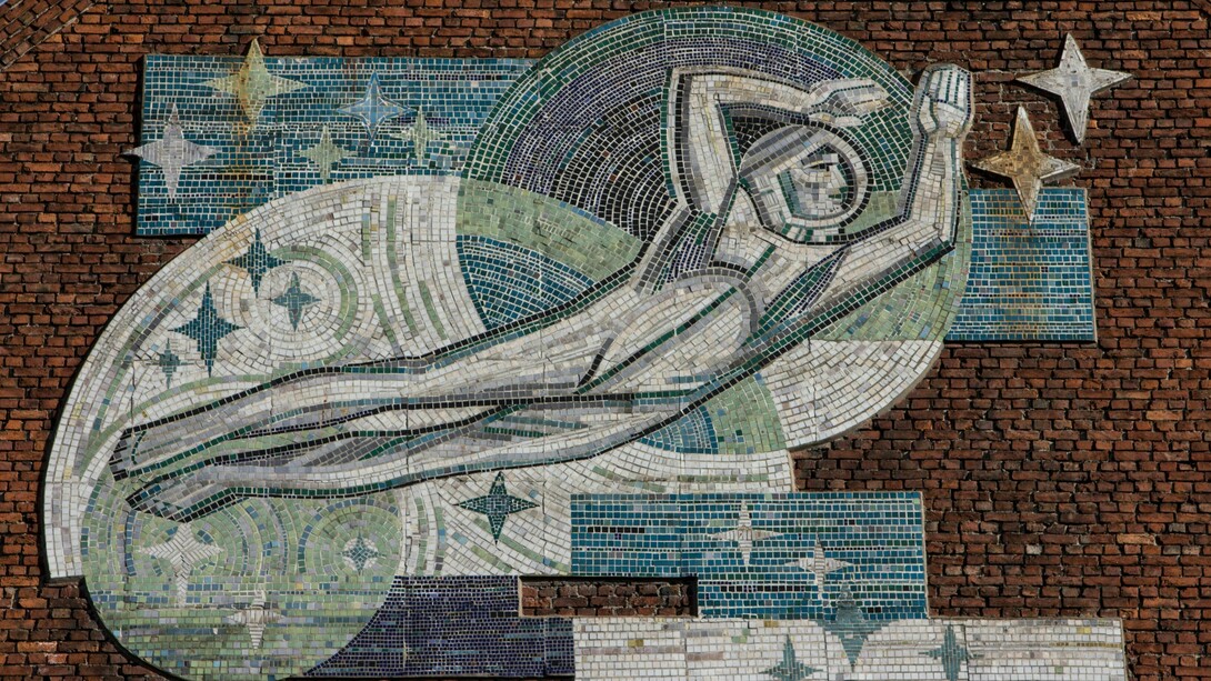 This mosaic depicting astronaut Yuri Gagarin (St. Petersburg, Russia) captures a grand scene in the Cold War drama, linking global history to our personal journeys