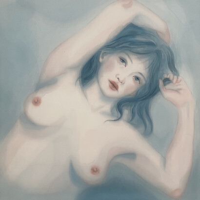 Naomi Boiko Stapleton, ‘Insomnia blues’, 2022, watercolour on cotton, 60x60 cm