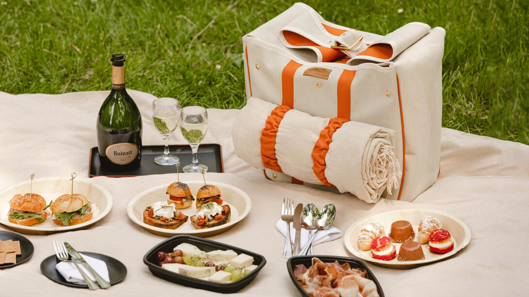 The limited-edition picnic arrives in a hand-crafted bag made in Italy