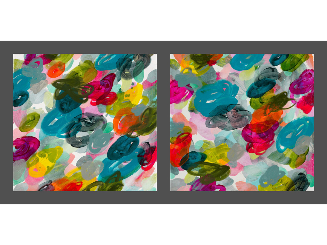 Jennifer Morrison, Wafting I & Wafting II, 2015, Oil on canvas, 70 x 70 cm each