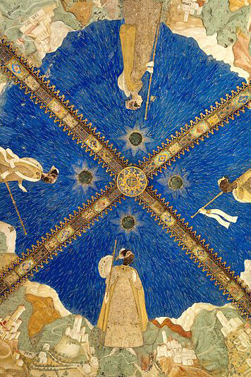 Le quattro vele della volta a crociera della Camera d'Oro