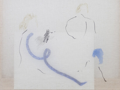 Riccardo Baruzzi, matita, pennarello, e gouache su calicot, acrilico su carta, 2014