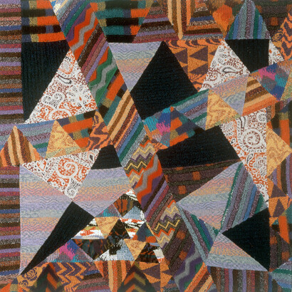 Ottavio Missoni, Arazzo, 1987-88, fabrics' patchwork, 135 x 135 cm