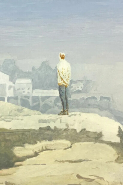 Sarah Cohen, Castle Rock, painting in exhibition. Courtesy of Hyacinth Gallery