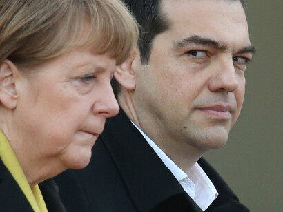 Angela Merkel and Alexis Tsipras