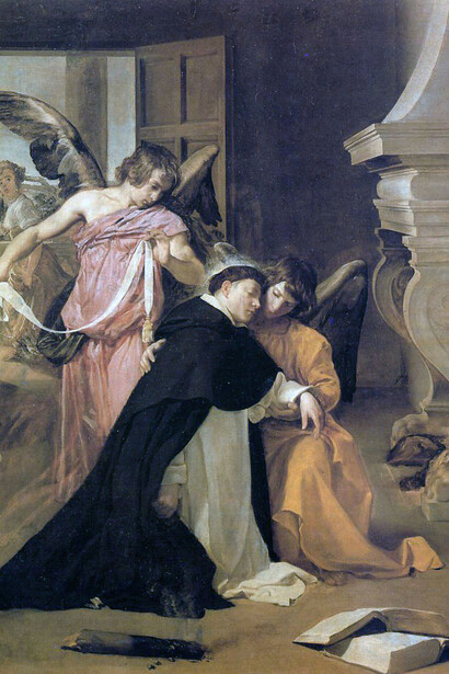 Diego Velázquez; La Tentación de Santo Tomás de Aquino, 1632, Colección Permanente del Museo Diocesano de Arte Sacro de Orihuela (detalle)