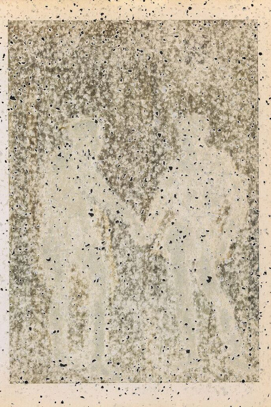 Ed & Mike, 2014-16, Sanded book page, 21 x 29.6 cm © David James, by courtesy of the artist