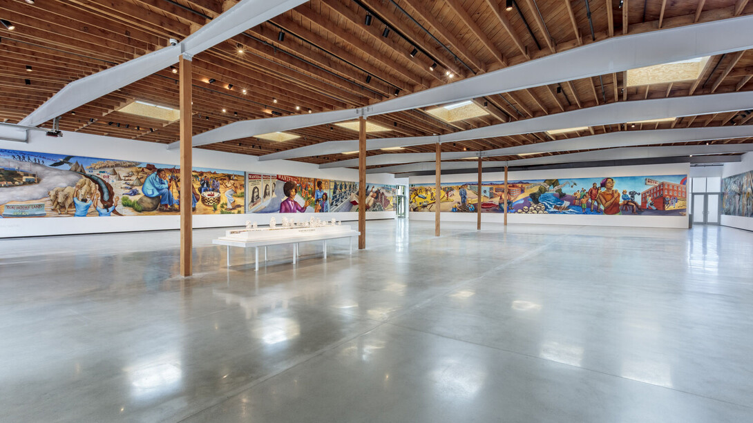 Judith F. Baca, The great wall of Los Angeles, exhibition view. Courtesy of Jeffrey Deitch