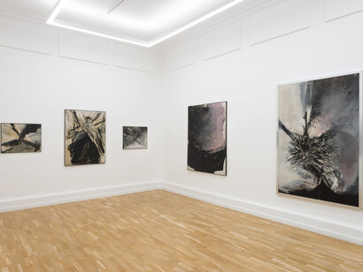 Rafael Canogar, Imprints (Paintings 1958 - 1962), exhibition view. Courtesy of The Mayor Gallery