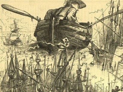 Old illustration of  “Gulliver´s Travels”