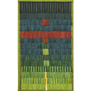 Abdoulaye Konaté, Composition: No. 10 (vert), 2014, Textile, 234 x 147 cm / (92⅛ x 57⅞ in) © the artist, Image Courtesy of the Artist and Blain|Southern, Photographer: Christian Gläser, 2015