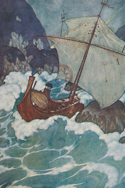 An illustration by Edmund Dulac from Stories from the Arabian Nights (Hodder & Stoughton, 1907)