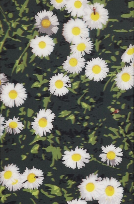 Julian Opie Daisies., 2013, From French Landscapes., 2013, A series of four lenticular prints presented in aluminium frames specified by the artist Frame 106.2 x 60.5 cm (each) Edition of 35, Courtesy Julian Opie and Alan Cristea Gallery, London