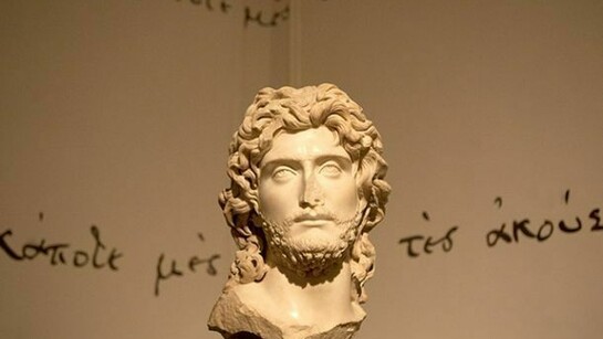 C.P.Cavafy. "Figures loved and idealised …" installation view, © Museum of Cycladic Art. Marilena Stafylidou