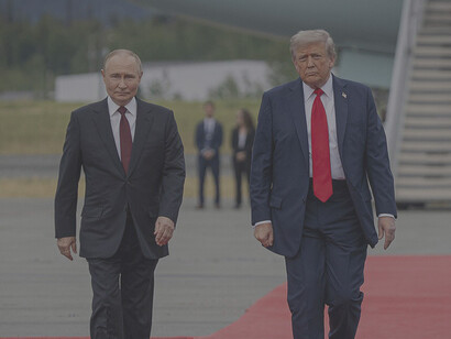 Präsident Donald Trump empfängt den russischen Präsidenten Wladimir Putin in Anchorage, Alaska, am 15. August 2025