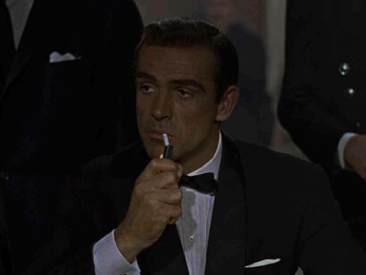 Sean Connery as James Bond in a classic casino scene