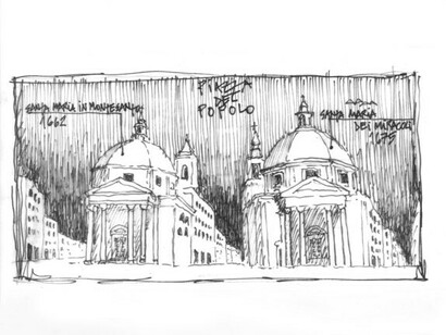 Renato Vivaldi, las iglesias de Santa Maria in Montesanto y Santa Maria dei Miracoli