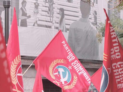 Bandera oficial del Partido Comunista de Chile fundado en 1922
