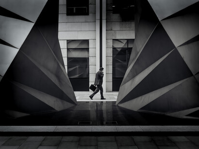 Businessmen running around trying to find other ways to sustain their businesses 