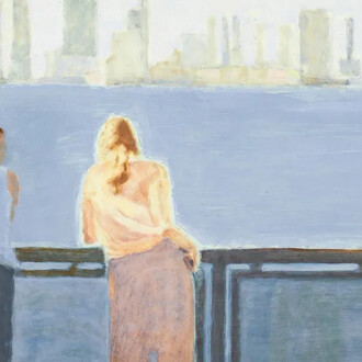 Sarah Cohen, Castle Rock, painting in exhibition. Courtesy of Hyacinth Gallery