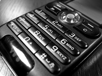 Teclado de un modelo antiguo de teléfono móvil