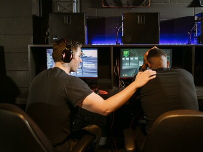 One friend comforting another friend 