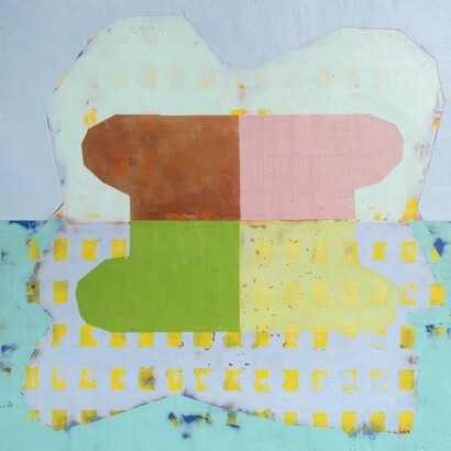 Liz Rundorff Smith, Internal Clock, 2023. Mixed Media, 30 x 30 x 2 in. Courtesy of Susan Eley Fine Art