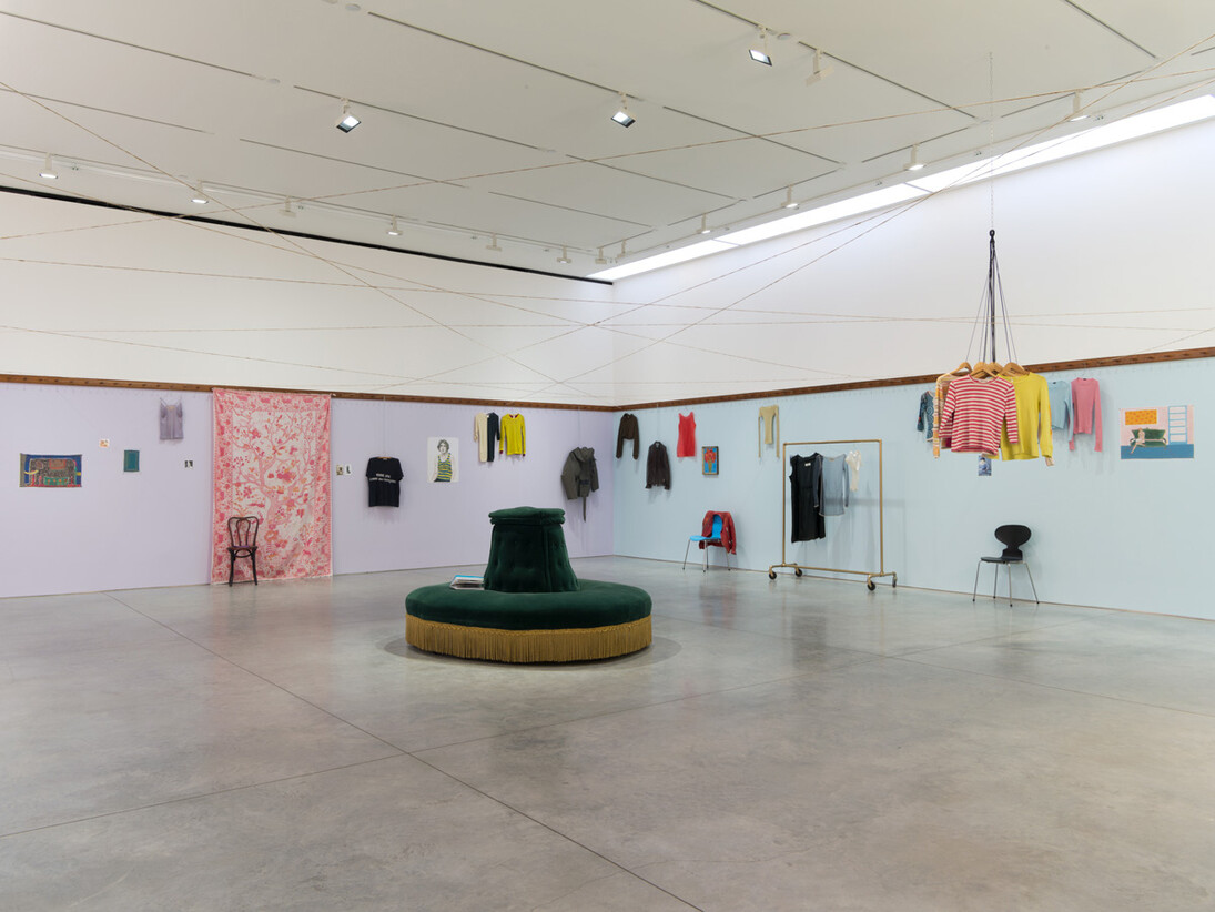 Dominique Gonzalez-Foerster, euqinimod & costumes, 2014, Mixed media installation, 15 ft x 40 ft 3 inches x 15 ft