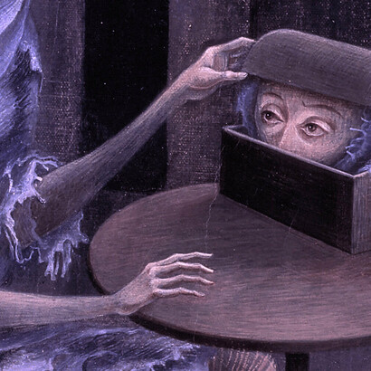 «Encuentro», detalle, Remedios Varo (1959)