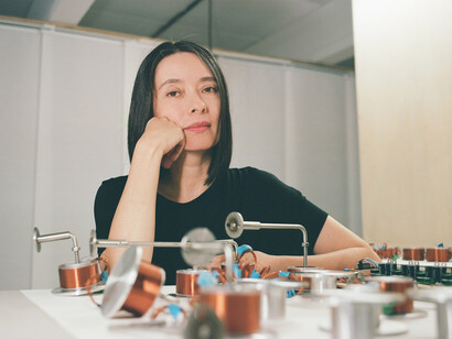 Alba Triana and her tools. Courtesy of Locust Projects. Photo by Nicole Combeau