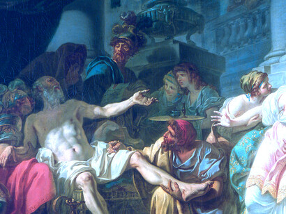 Detalle de «La muerte de Séneca» por Jacques Louis David (1748-1825)