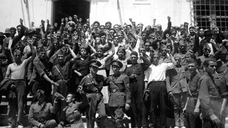Milicianos republicanos durante la guerra civil española