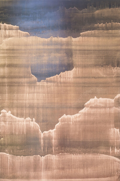 Matteo Montani, Ad Vesperum #5, 2017, olio e polveri su carta abrasiva montata su tela , 80x60 cm