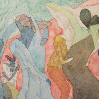 Gladys Nilsson, Fancy dress ball (after ‘their stylish new clothes’), 1975. Courtesy of the George Adams Gallery 