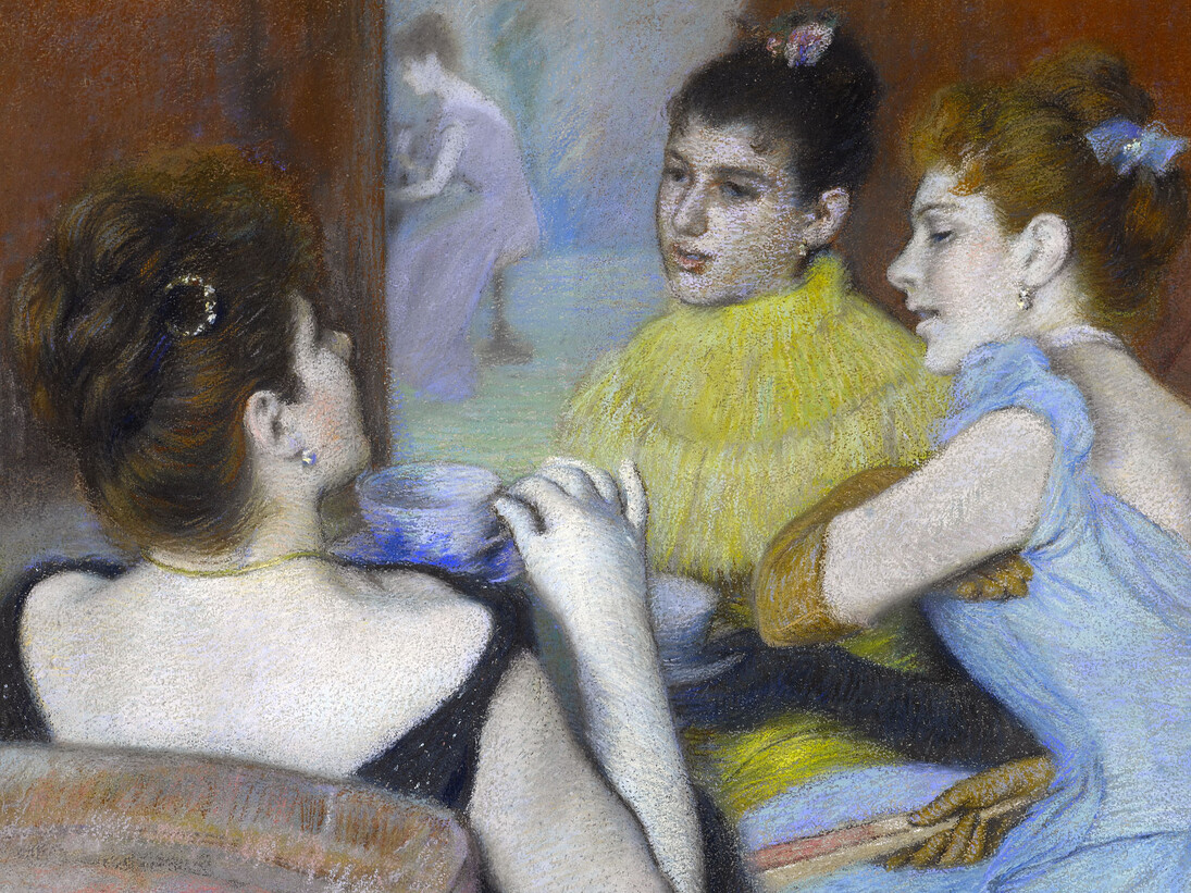 Federico Zandomeneghi, Il tè, 1893, pastello, cm. 48x59, Collezione Sacerdoti - Ferrario. Courtesy of Palazzo Zabarella