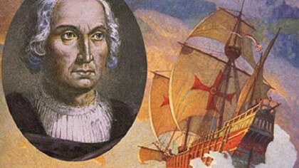 Cristoforo Colombo e una delle caravelle