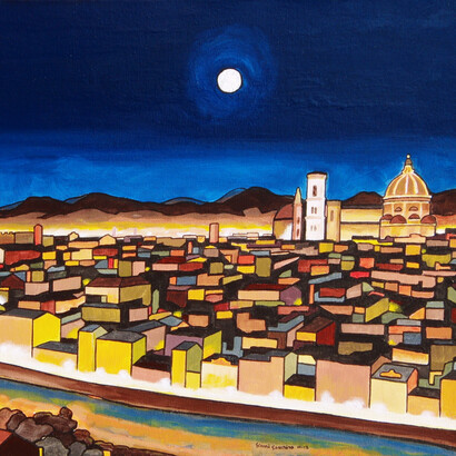 Gianni Gaschino, Notte magica a firenze, 2012, 70x50, smalti su tela