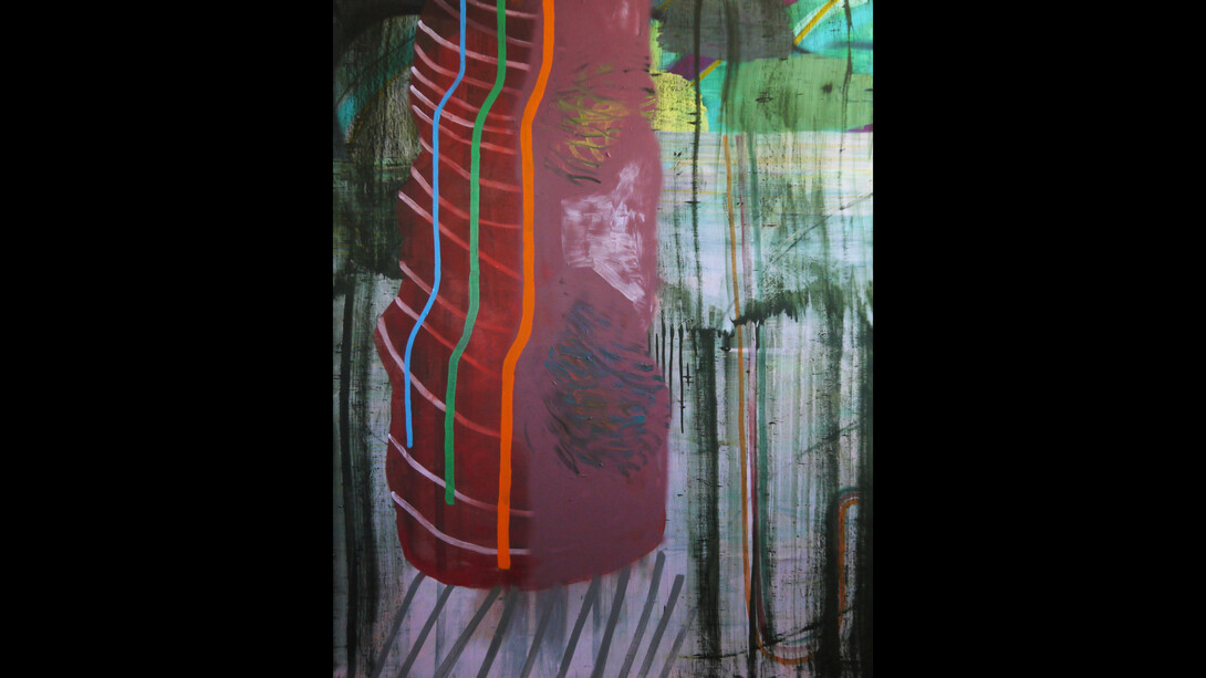 Becky Yazdan, The Best Laid Plans, 60x48 inches, mixed media on linen, 2023. Courtesy of the artist and Frosch&Co