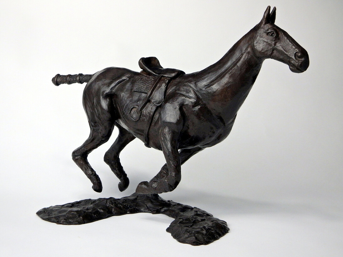Elliot Channer, Polo Pony, bronze, 33 x 24 x 15 cm. From Carina Haslam Art
