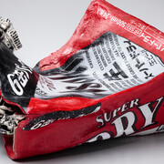 Mishima Kimiyo 三島喜美代, Untitled (crushed Asahi beer box), 2007. Courtesy of The John and Mable Ringling Museum