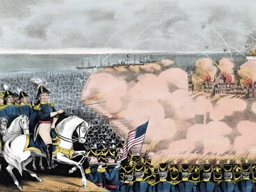 Bombardeo de Veracruz, México, en marzo de 1847, durante la primera intervención estadounidense