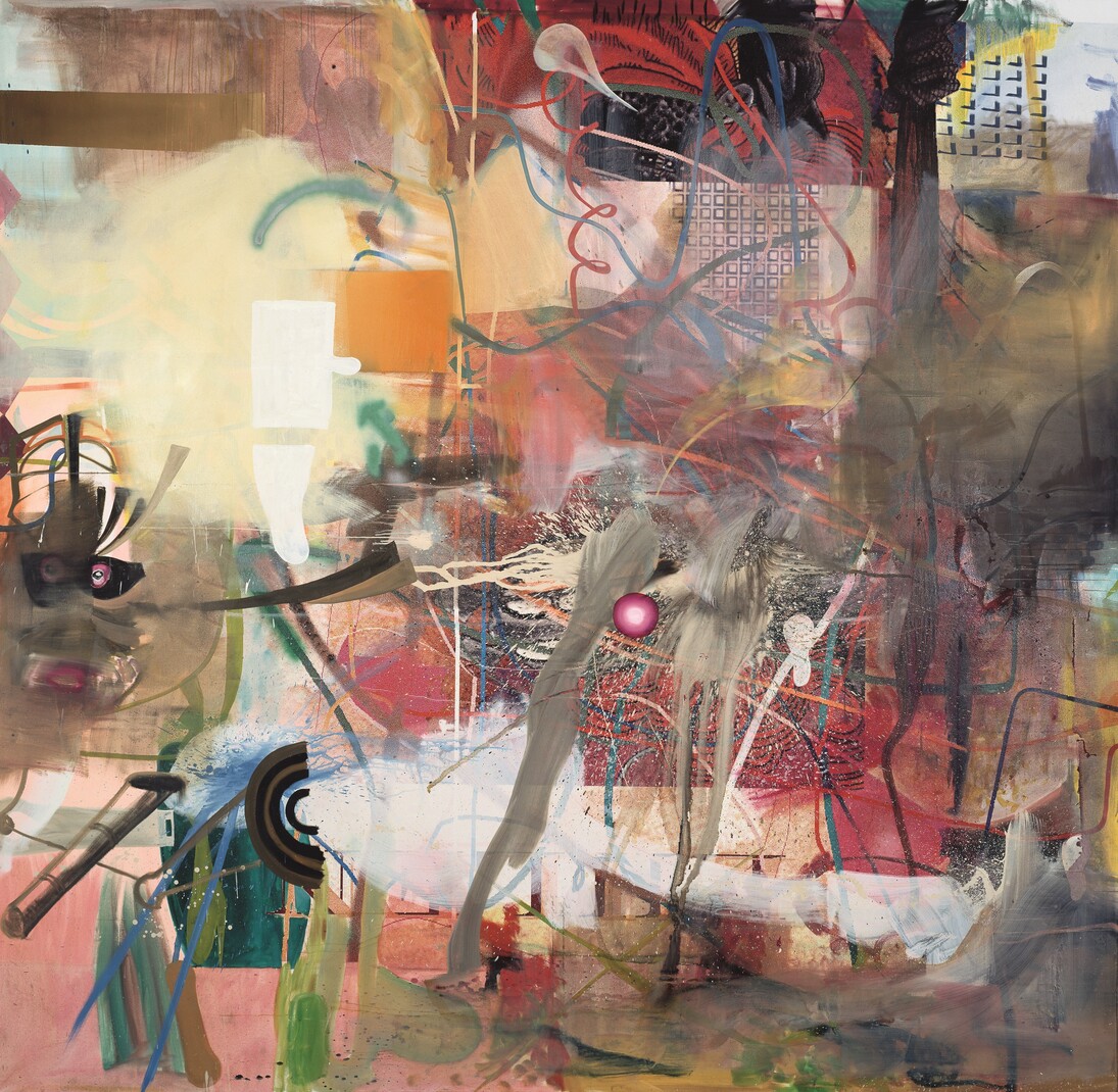 Born to be late, 2001. Inkjet print and mixed mediums on canvas, 130 x 133 7/8 in (330 x 340 cm). Private collection. Image courtesy the artist and Galleria Alfonso Artiaco, Naples