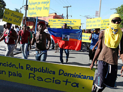 Manifestación haitiana en protesta por el trato de sus vecinos de isla